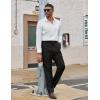 COOFANDY Mens Dress Pants Regular Fit Flat Front Pant Expandable Waist Casual Slacks(Black)