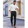 COOFANDY Mens Dress Pants Regular Fit Flat Front Pant Expandable Waist Casual Slacks(Black)