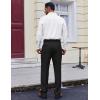 COOFANDY Mens Dress Pants Regular Fit Flat Front Pant Expandable Waist Casual Slacks(Black)