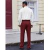 COOFANDY Mens Dress Pants Regular Fit Flat Front Pant Expandable Waist Casual Slacks(Burgundy Red)