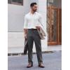COOFANDY Mens Dress Pants Regular Fit Flat Front Pant Expandable Waist Casual Slacks(Gray)
