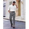 COOFANDY Mens Dress Pants Regular Fit Flat Front Pant Expandable Waist Casual Slacks(Light Gray)