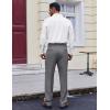 COOFANDY Mens Dress Pants Regular Fit Flat Front Pant Expandable Waist Casual Slacks(Light Gray)