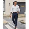 COOFANDY Mens Dress Pants Regular Fit Flat Front Pant Expandable Waist Casual Slacks(Navy Blue)