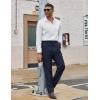 COOFANDY Mens Dress Pants Regular Fit Flat Front Pant Expandable Waist Casual Slacks(Navy Blue)