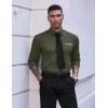 COOFANDY Mens Dress Shirt Long Sleeve Casual Button Down Paisley Shirts Party Wedding Dress Shirt(Army)