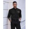 COOFANDY Mens Dress Shirt Long Sleeve Casual Button Down Paisley Shirts Party Wedding Dress Shirt(Black)