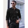 COOFANDY Mens Dress Shirt Long Sleeve Casual Button Down Paisley Shirts Party Wedding Dress Shirt(Black)