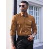 COOFANDY Mens Dress Shirt Long Sleeve Casual Button Down Paisley Shirts Party Wedding Dress Shirt(Brown)
