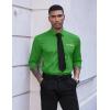 COOFANDY Mens Dress Shirt Long Sleeve Casual Button Down Paisley Shirts Party Wedding Dress Shirt(Green)