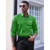 COOFANDY Mens Dress Shirt Long Sleeve Casual Button Down Paisley Shirts Party Wedding Dress Shirt(Green)