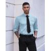 COOFANDY Mens Dress Shirt Long Sleeve Casual Button Down Paisley Shirts Party Wedding Dress Shirt(Light Blue)