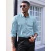 COOFANDY Mens Dress Shirt Long Sleeve Casual Button Down Paisley Shirts Party Wedding Dress Shirt(Light Blue)