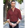 COOFANDY Mens Dress Shirt Long Sleeve Casual Button Down Paisley Shirts Party Wedding Dress Shirt(Multicolor -Burgundy &White)