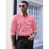 COOFANDY Mens Dress Shirt Long Sleeve Casual Button Down Paisley Shirts Party Wedding Dress Shirt(Pink)