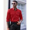 COOFANDY Mens Dress Shirt Long Sleeve Casual Button Down Paisley Shirts Party Wedding Dress Shirt(Red)