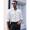 COOFANDY Mens Dress Shirt Long Sleeve Casual Button Down Paisley Shirts Party Wedding Dress Shirt(White)