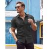 COOFANDY Men’s Dress Shirt Short Sleeve Button Down Shirts with Pocket(01- Black)