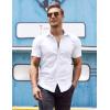 COOFANDY Men’s Dress Shirt Short Sleeve Button Down Shirts with Pocket(01- White)