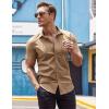 COOFANDY Men’s Dress Shirt Short Sleeve Button Down Shirts with Pocket(Khaki)
