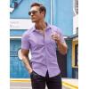 COOFANDY Men’s Dress Shirt Short Sleeve Button Down Shirts with Pocket(Lavender)