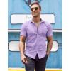 COOFANDY Men’s Dress Shirt Short Sleeve Button Down Shirts with Pocket(Lavender)