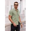 COOFANDY Men’s Dress Shirt Short Sleeve Button Down Shirts with Pocket(Light Green)