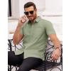 COOFANDY Men’s Dress Shirt Short Sleeve Button Down Shirts with Pocket(Light Green)