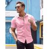 COOFANDY Men’s Dress Shirt Short Sleeve Button Down Shirts with Pocket(Pink)