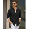 COOFANDY Men’s Dress Shirt Wrinkle Free Regular Fit Stretch Long Sleeve Button Down Shirts(Black / White Print)