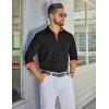 COOFANDY Men’s Dress Shirt Wrinkle Free Regular Fit Stretch Long Sleeve Button Down Shirts(Black)