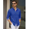 COOFANDY Men’s Dress Shirt Wrinkle Free Regular Fit Stretch Long Sleeve Button Down Shirts(Blue)