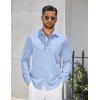 COOFANDY Men’s Dress Shirt Wrinkle Free Regular Fit Stretch Long Sleeve Button Down Shirts(Light Blue)