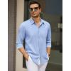 COOFANDY Men’s Dress Shirt Wrinkle Free Regular Fit Stretch Long Sleeve Button Down Shirts(Light Blue)