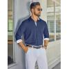 COOFANDY Men’s Dress Shirt Wrinkle Free Regular Fit Stretch Long Sleeve Button Down Shirts(Navy Blue)