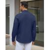 COOFANDY Men’s Dress Shirt Wrinkle Free Regular Fit Stretch Long Sleeve Button Down Shirts(Navy Blue)