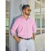 COOFANDY Men’s Dress Shirt Wrinkle Free Regular Fit Stretch Long Sleeve Button Down Shirts(Pink)