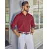 COOFANDY Men’s Dress Shirt Wrinkle Free Regular Fit Stretch Long Sleeve Button Down Shirts(Red Dahlia)