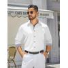 COOFANDY Men’s Dress Shirt Wrinkle Free Regular Fit Stretch Long Sleeve Button Down Shirts(White)