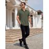COOFANDY Mens Dress Shirts Button Down Short Sleeve Shirt Summer Shirts Business Casual Wedding Shirt(Army Green)