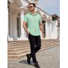 COOFANDY Mens Dress Shirts Button Down Short Sleeve Shirt Summer Shirts Business Casual Wedding Shirt(Light Green)