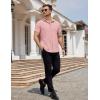 COOFANDY Mens Dress Shirts Button Down Short Sleeve Shirt Summer Shirts Business Casual Wedding Shirt(Light Pink)