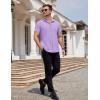 COOFANDY Mens Dress Shirts Button Down Short Sleeve Shirt Summer Shirts Business Casual Wedding Shirt(Light Purple)
