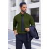COOFANDY Mens Dress Shirts Long Sleeve Casual Button Down Shirts Formal Business Shirt(Army Green)