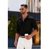 COOFANDY Mens Dress Shirts Long Sleeve Casual Button Down Shirts Formal Business Shirt(Black)