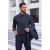 COOFANDY Mens Dress Shirts Long Sleeve Casual Button Down Shirts Formal Business Shirt(Navy Blue)