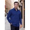 COOFANDY Mens Dress Shirts Long Sleeve Casual Button Down Shirts Formal Business Shirt(Royal Blue)
