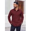 COOFANDY Mens Dress Shirts Long Sleeve Casual Button Down Shirts Formal Business Shirt(Wine Red)