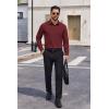 COOFANDY Mens Dress Shirts Long Sleeve Casual Button Down Shirts Formal Business Shirt(Wine Red)