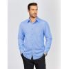 COOFANDY Mens Dress Shirts Long Sleeve Plaid Button Down Shirt Business Casual Stretch Shirts with Pocket(Light Blue Plaid)